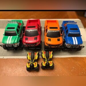 Set of Toy Trucks and ATVs